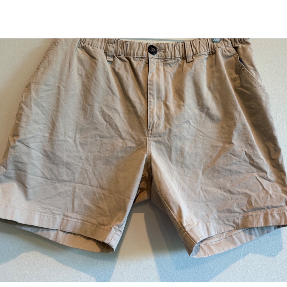 Chubbies Originals Khaki Shorts Mens XL 7" Inseam Elastic Waist Tan Chino